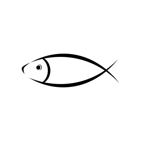 魚アイコンロゴテンプレートベクトル — ストックベクタ