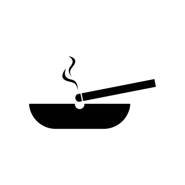 Aschenbecher Zigarette Symbol Logo Illustration Vektor — Stockvektor