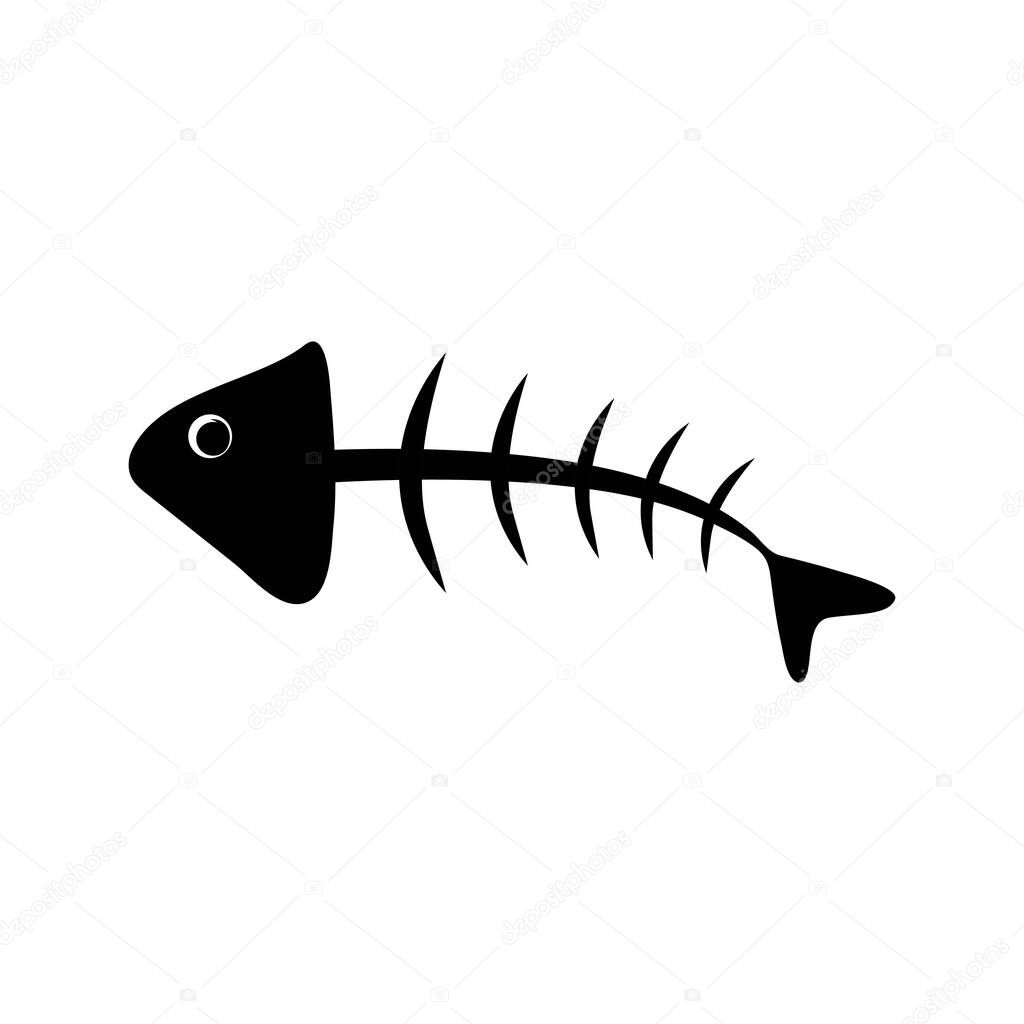 Fishbone icon logo template vector