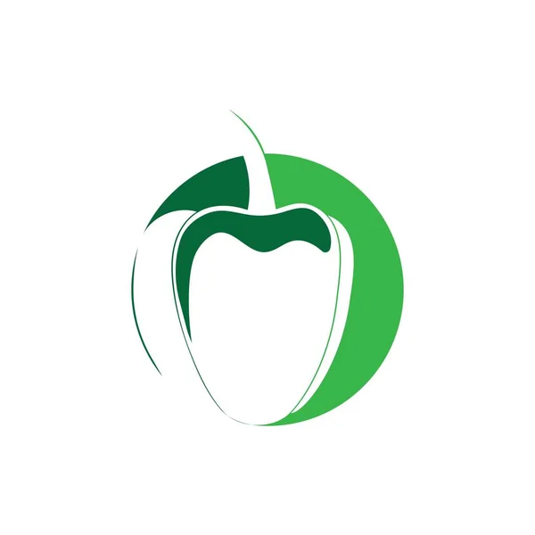 Paprika Simgesi Logo Vektör Illüstrasyonu — Stok Vektör