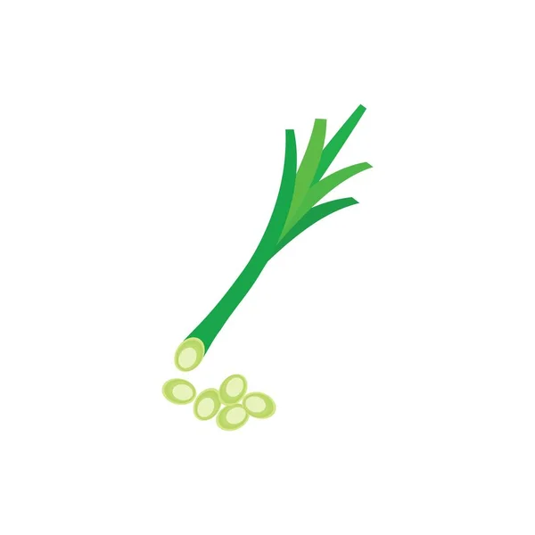 Leek Vegetable Icon Template Vector — Stock Vector