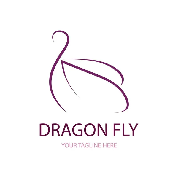 Dragon Fly Logo Ilustración Vector — Vector de stock