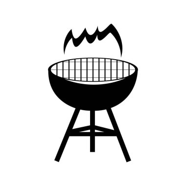 Izgara barbekü simgesi logosu serbest vektör tasarımı