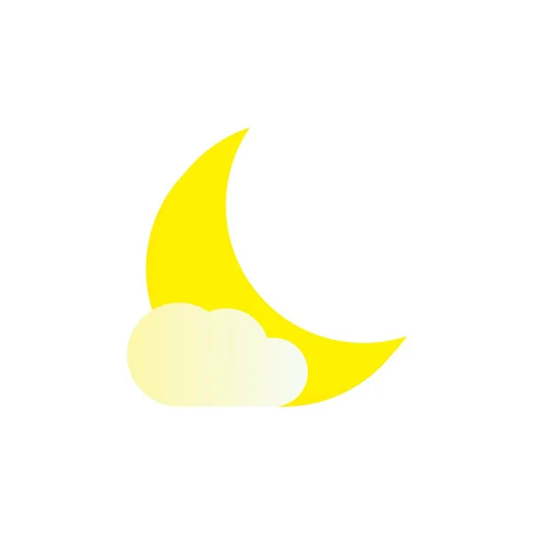 Moon Cloud Icon Template Vector Design — Stock Vector