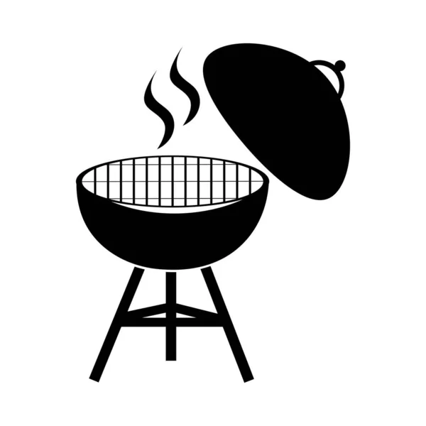 Izgara Barbekü Simgesi Logosu Serbest Vektör Tasarımı — Stok Vektör