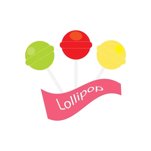 Lollipop Süßigkeiten Symbol Logo Freier Vektor Design — Stockvektor