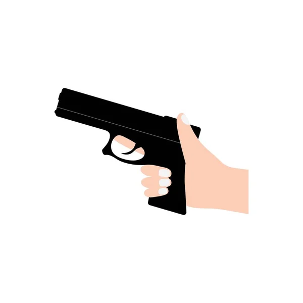 Handgun Ilustração Vetor Logotipo Design — Vetor de Stock