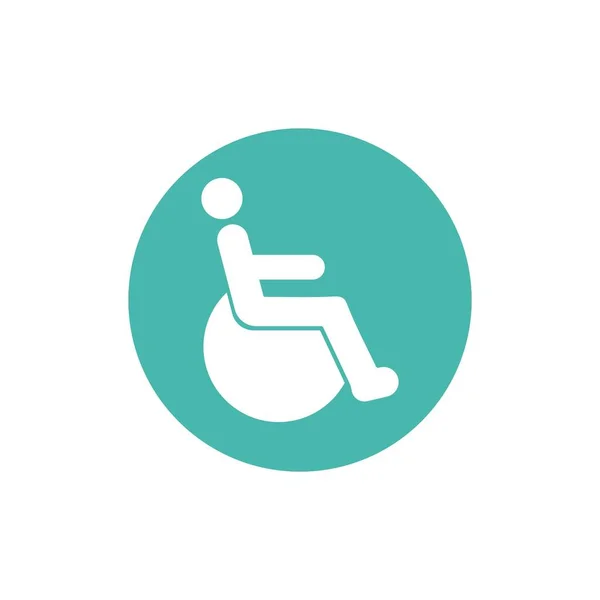 Cadeira Roda Ícone Logotipo Modelo Vecto —  Vetores de Stock