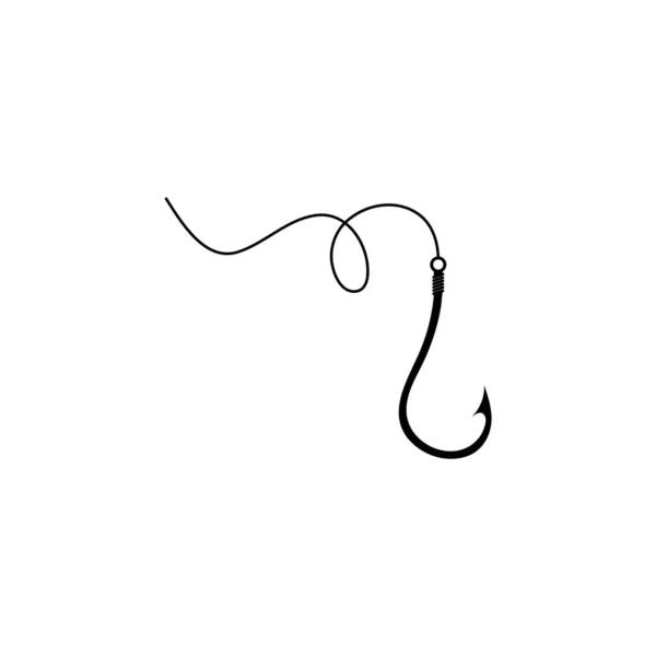 Modèle Logo Icône Crochet Pêche Vecto — Image vectorielle