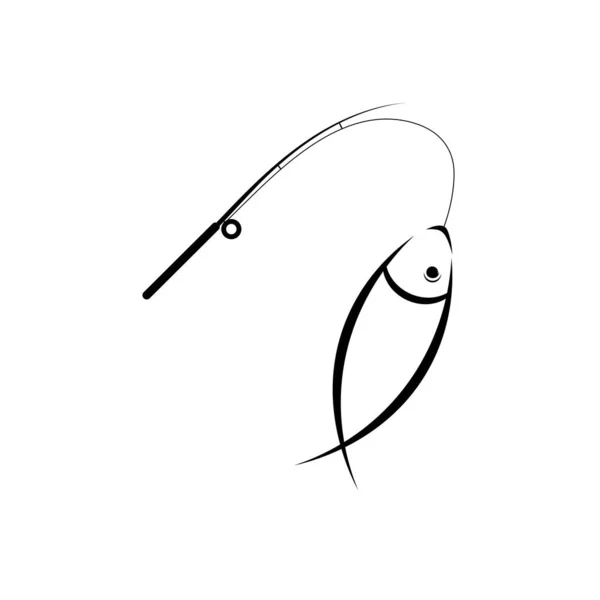 Fishing Rod Icon Logo Free Vecto — Stock Vector