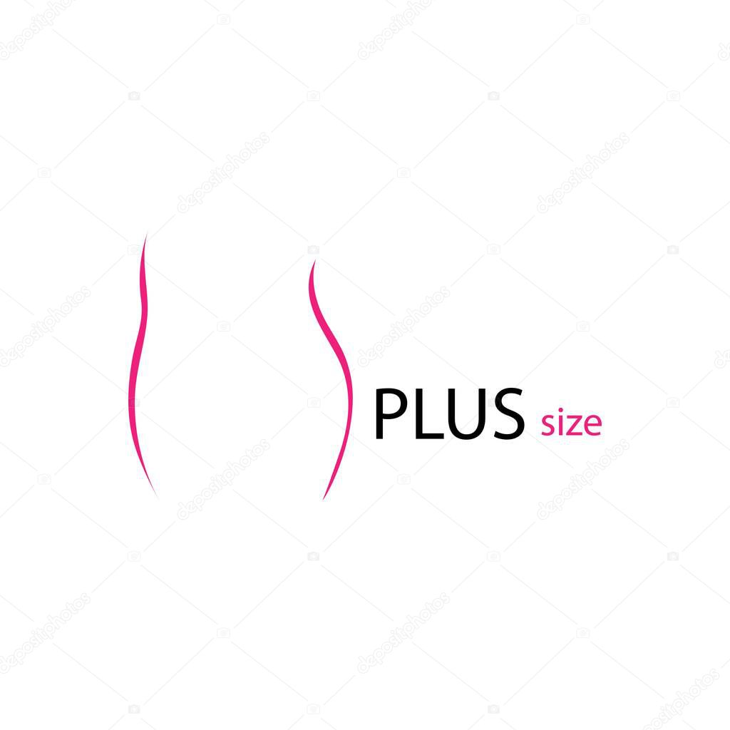 Plus size icon logo free vector desig