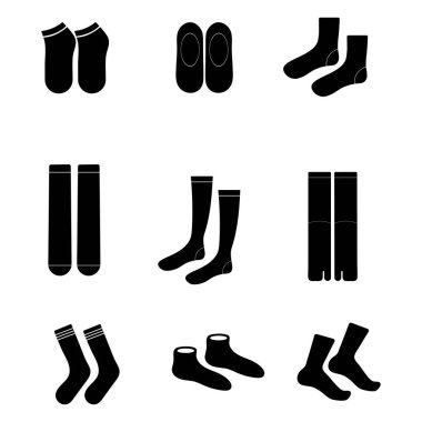 Çorap simgesi logosunu serbest vektör desenini ayarla