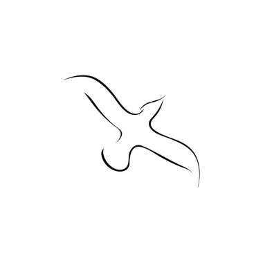 Martı simgesi şablon vektör tasarımı