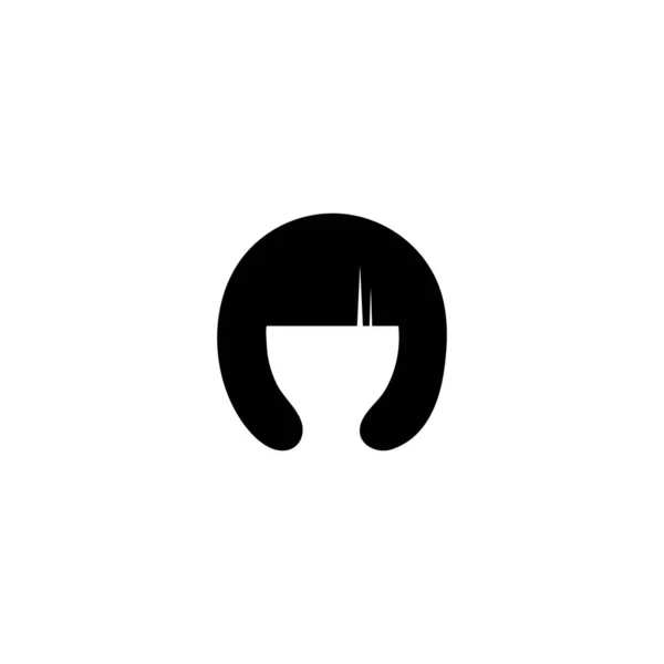 Пряме Волосся Чорний Вільний Векторний Дизайн — стоковий вектор