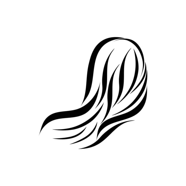 女性の髪のアイコンのロゴ無料ベクトルデザイン — ストックベクタ