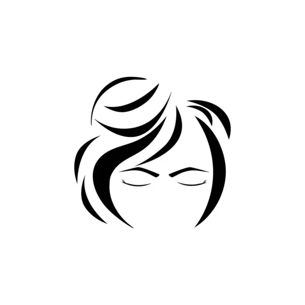 Frauen Haar Symbol Logo Freier Vektor Design — Stockvektor
