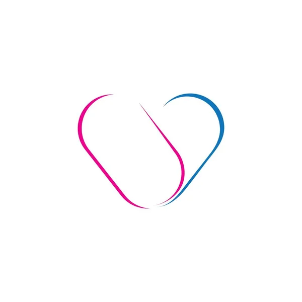 Hart Liefde Pictogram Logo Gratis Vector Ontwerp — Stockvector