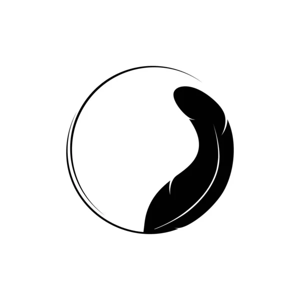 Modèle Logo Icône Plume Vecteur Conception — Image vectorielle