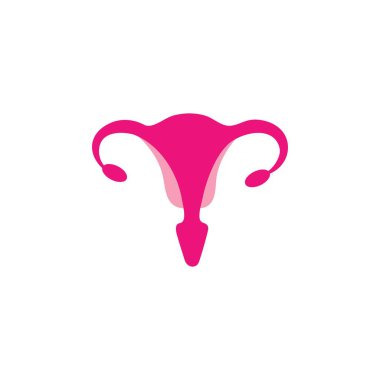 Kadın üretimi, uterus simgesi şablon vektör tasarımı