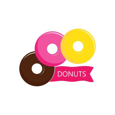 Donutlar simge şablon vektör logo tasarımı