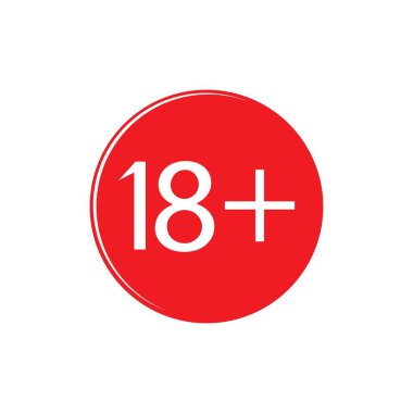 18 + simge şablon vektör tasarımı