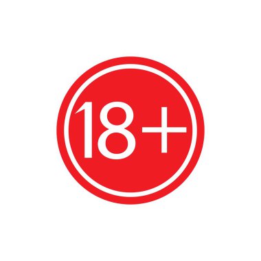 18 + simge şablon vektör tasarımı