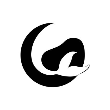 Denizkızı simgesi şablon vektör tasarımı