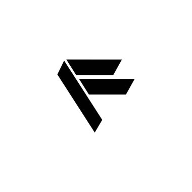 F harfi Logo tasarım şablonu