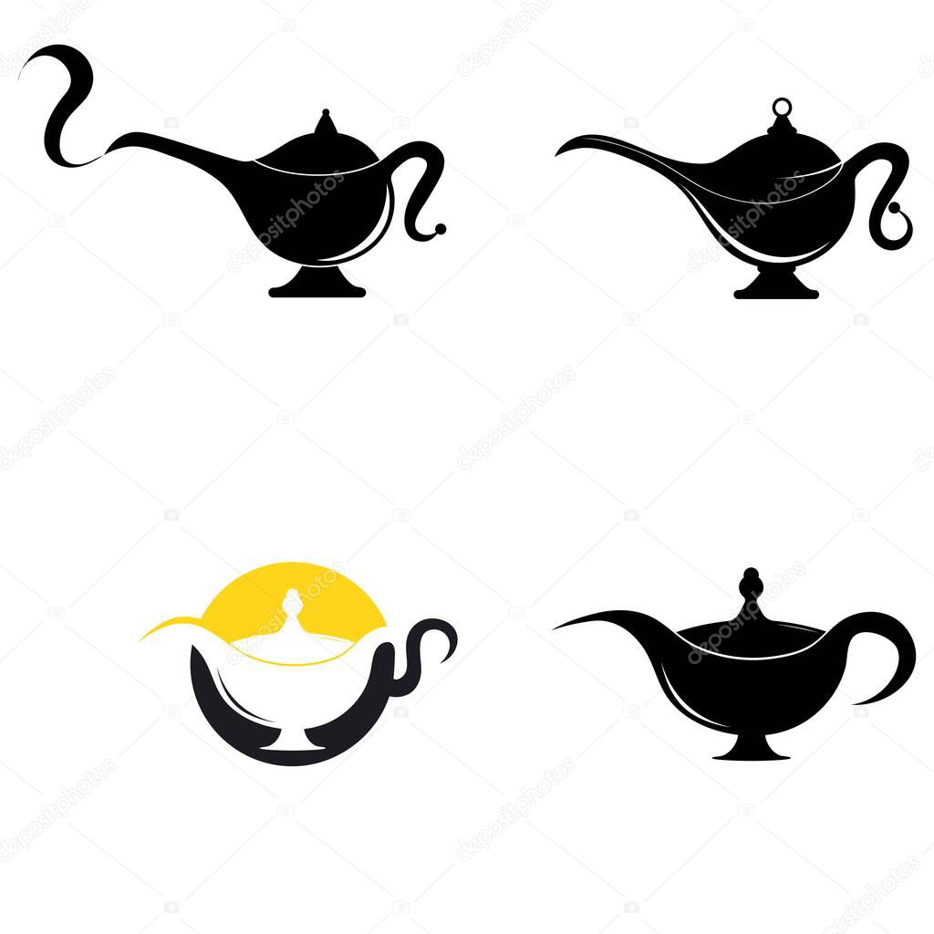 Set of Magic lamp icon template vector design