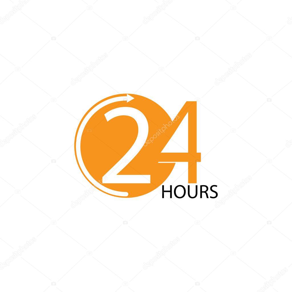24 Hours icon template vector desig