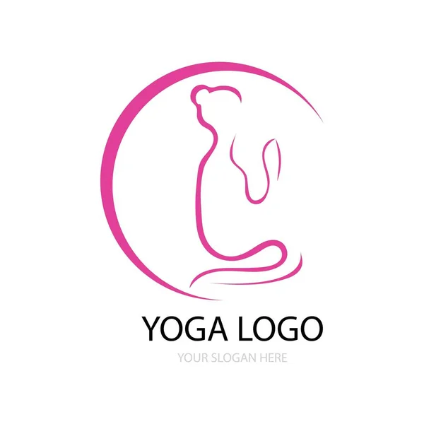 Yoga Meditatie Pictogram Logo Vector Gratis Ontwerp — Stockvector