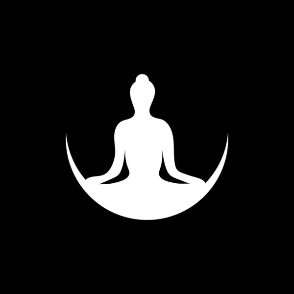 Yoga Meditación Icono Logo Vector Diseño Libre — Archivo Imágenes Vectoriales