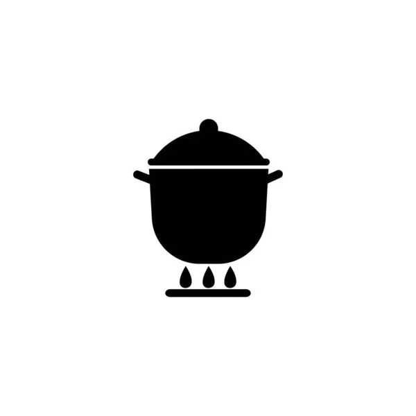 Cooking Pan Icon Logo Vector Design — Stock Vector