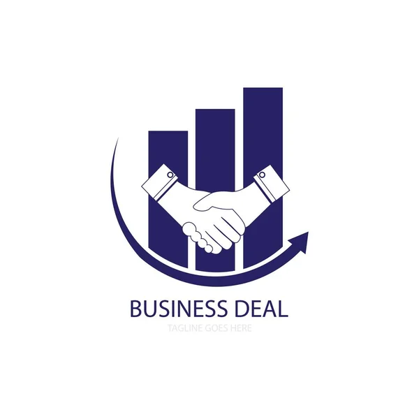 Χειραψία Business Deal Εικονίδιο Λογότυπο Πρότυπο Διάνυσμα — Διανυσματικό Αρχείο