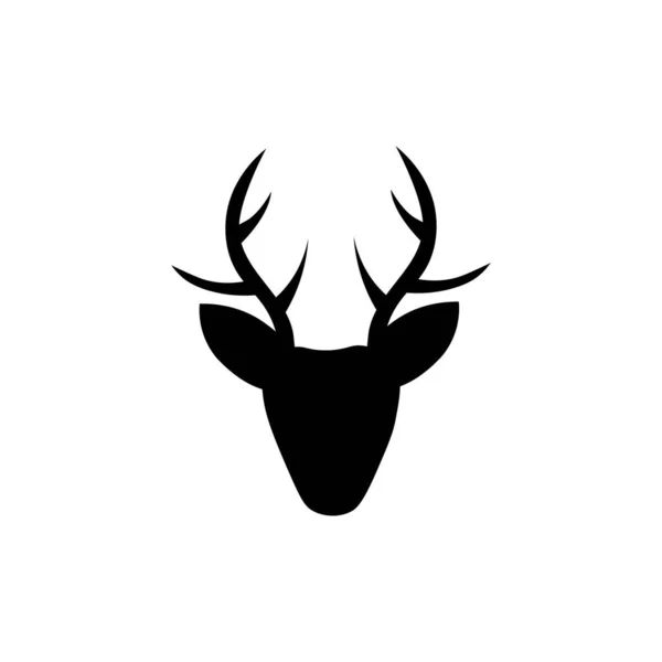 Veado Ícone Logotipo Modelo Ilustração Vetor —  Vetores de Stock