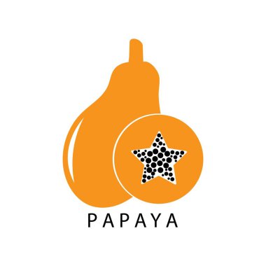 Papaya meyve simgesi logo tasarımı
