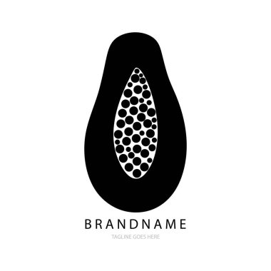 Papaya meyve simgesi logo tasarımı
