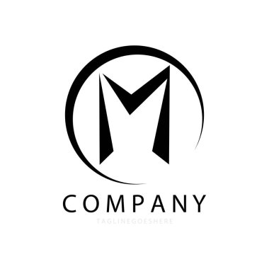 M harfi simgesi logo vektör tasarımı