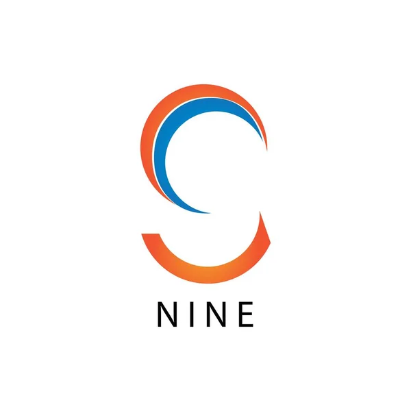 Numéro Neuf Neuf Icône Logo Vectoriel Design — Image vectorielle
