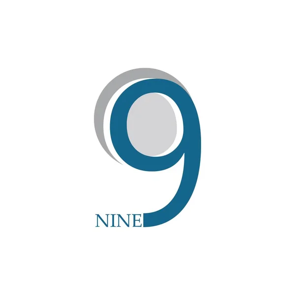 Numéro Neuf Neuf Icône Logo Vectoriel Design — Image vectorielle