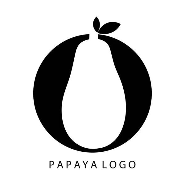 Papaya Owoce Ikona Logo Wektor Projekt — Wektor stockowy