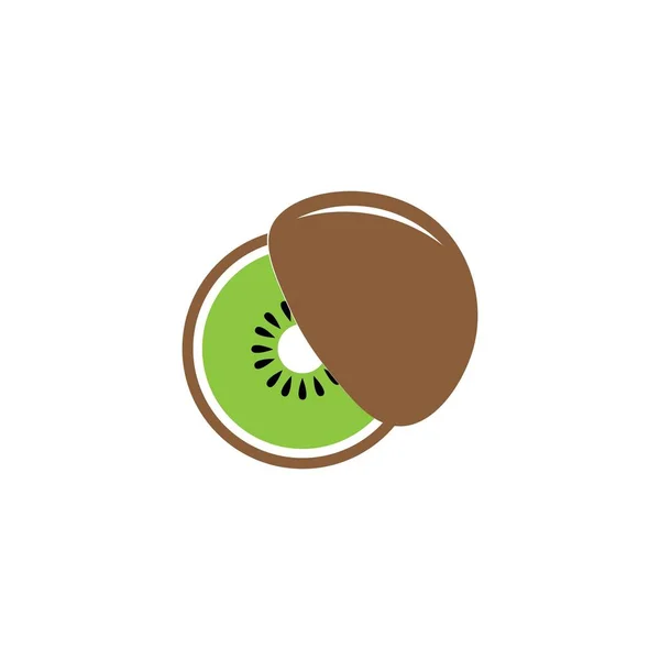 Kiwi Gyümölcs Ico Logó Vektor Kialakítása — Stock Vector
