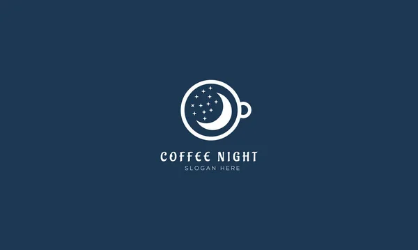 Kaffee Nacht Logo Design Vektor Vorlage — Stockvektor