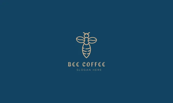 Biene Kaffee Logo Design Oder Biene Café Logo Vektor — Stockvektor