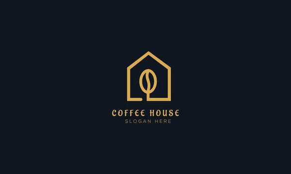 Coffee House Logo Vector Template Oder Cafe House Logo — Stockvektor