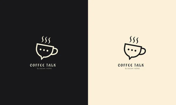 Coffee Talk Logo Vector Template Oder Cafe Talk Logo Design — Stockvektor