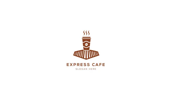 Express Cafe Logo Design Coffee Express Logo Template — 스톡 벡터