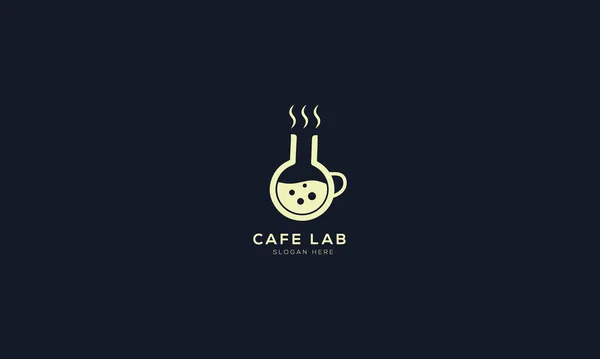 Cafe Lab Logo Design Oder Coffee Lab Logo Vorlage — Stockvektor