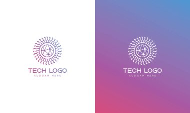 Teknoloji Dijital Logo Tasarım Şablonu, Elektronik Logo Şablonu Minimum Teknik Logo