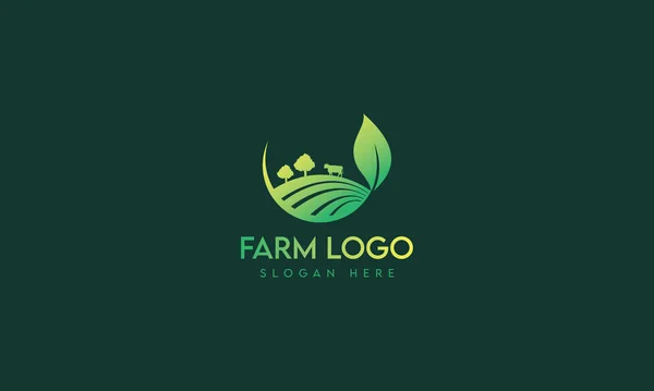 Modelo Projeto Logotipo Fazenda Natural Agricultura Modelo Vetor Logotipo Agricultura — Vetor de Stock